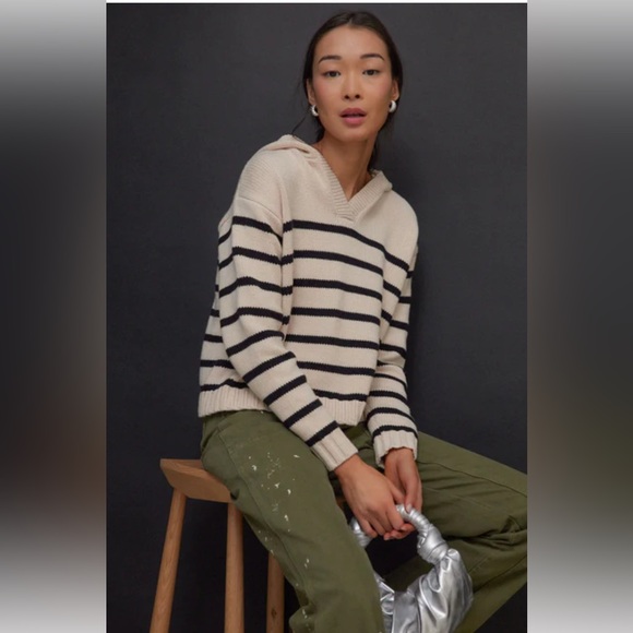 Tuckernuck Sweaters - Tuckernuck/ Sandstone and Black Striped Bretagne Sweater